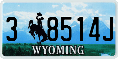 WY license plate 38514J