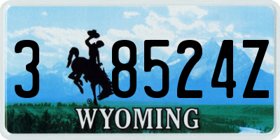 WY license plate 38524Z