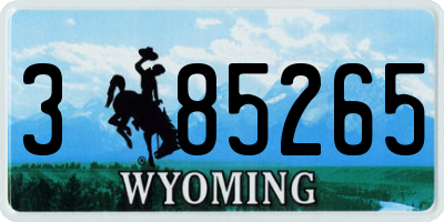 WY license plate 385265