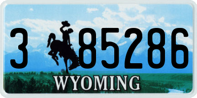 WY license plate 385286