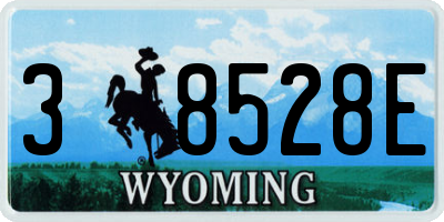 WY license plate 38528E