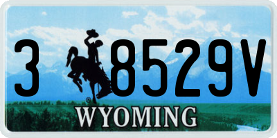 WY license plate 38529V