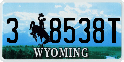 WY license plate 38538T