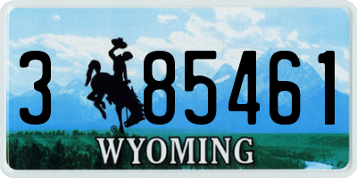 WY license plate 385461