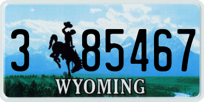 WY license plate 385467