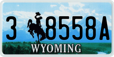 WY license plate 38558A