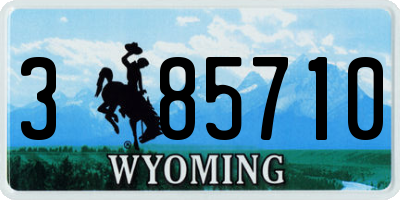 WY license plate 385710