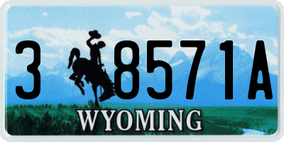 WY license plate 38571A