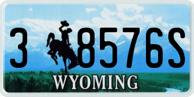 WY license plate 38576S