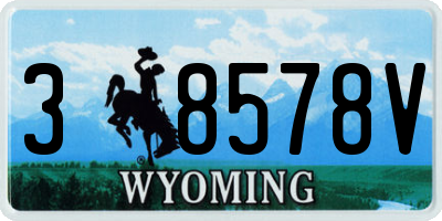 WY license plate 38578V