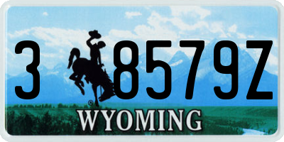 WY license plate 38579Z