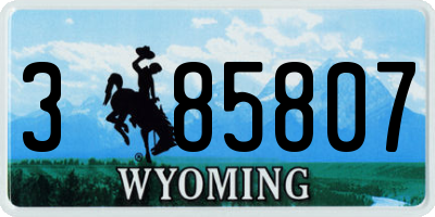 WY license plate 385807