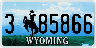 WY license plate 385866