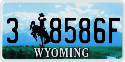 WY license plate 38586F
