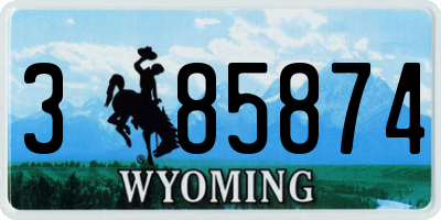 WY license plate 385874