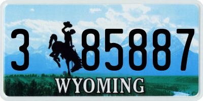 WY license plate 385887