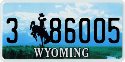 WY license plate 386005