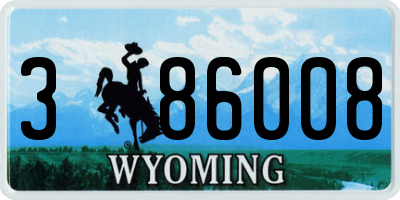 WY license plate 386008