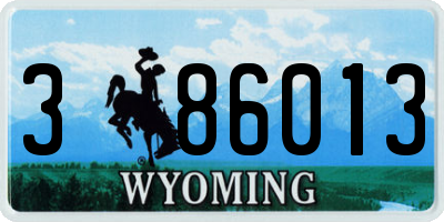 WY license plate 386013
