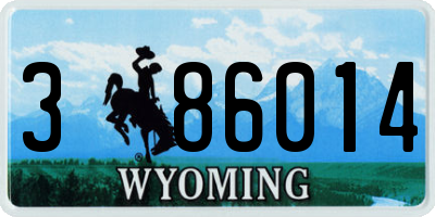 WY license plate 386014