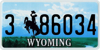 WY license plate 386034