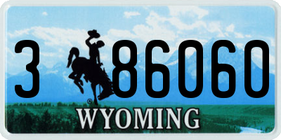 WY license plate 386060