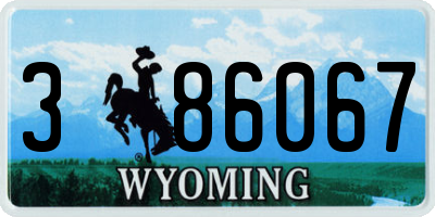 WY license plate 386067