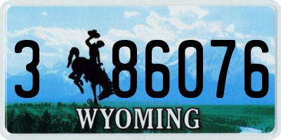 WY license plate 386076