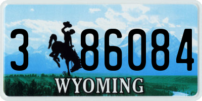 WY license plate 386084