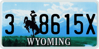WY license plate 38615X