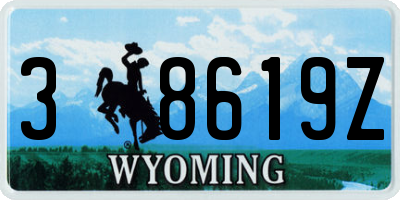WY license plate 38619Z