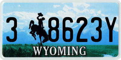 WY license plate 38623Y