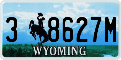 WY license plate 38627M