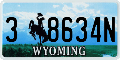 WY license plate 38634N