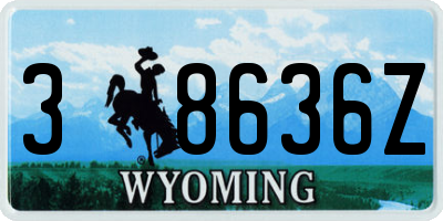 WY license plate 38636Z