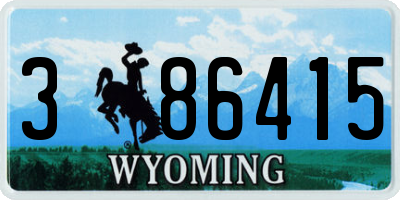 WY license plate 386415