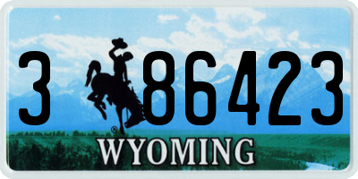 WY license plate 386423