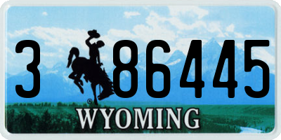 WY license plate 386445