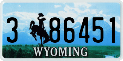 WY license plate 386451