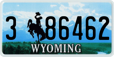 WY license plate 386462