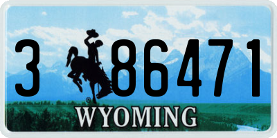WY license plate 386471