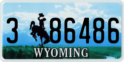 WY license plate 386486