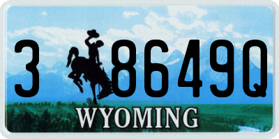 WY license plate 38649Q