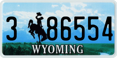 WY license plate 386554