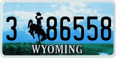 WY license plate 386558