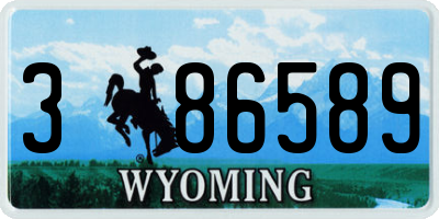 WY license plate 386589
