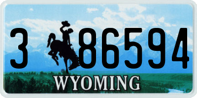 WY license plate 386594