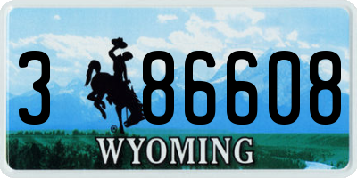 WY license plate 386608