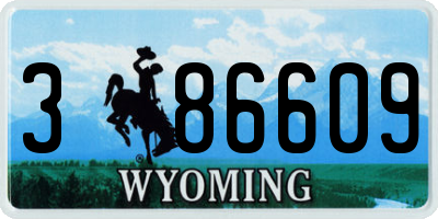 WY license plate 386609