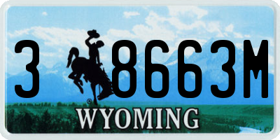 WY license plate 38663M